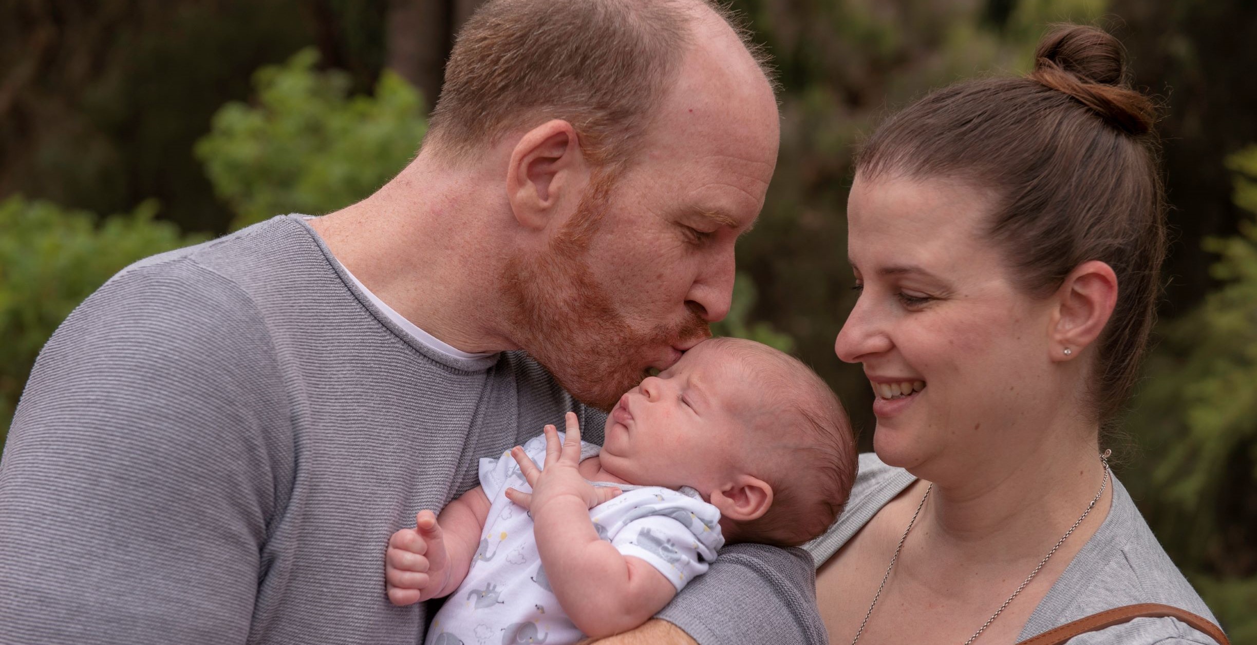 Family with their newborn