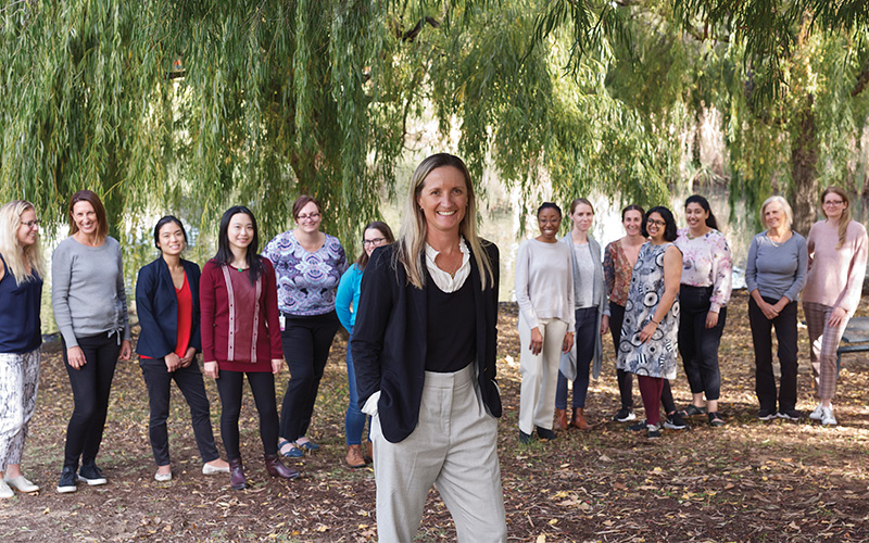 Associate Professor Hayley Christian, sixth from left, and members of the Child Physical Activity, Health and Development team